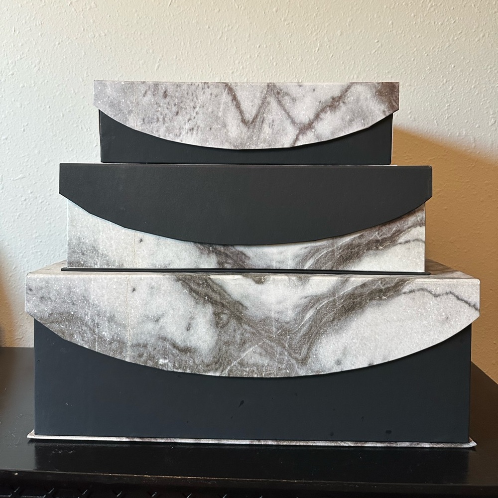 3 Marble Storage Boxes